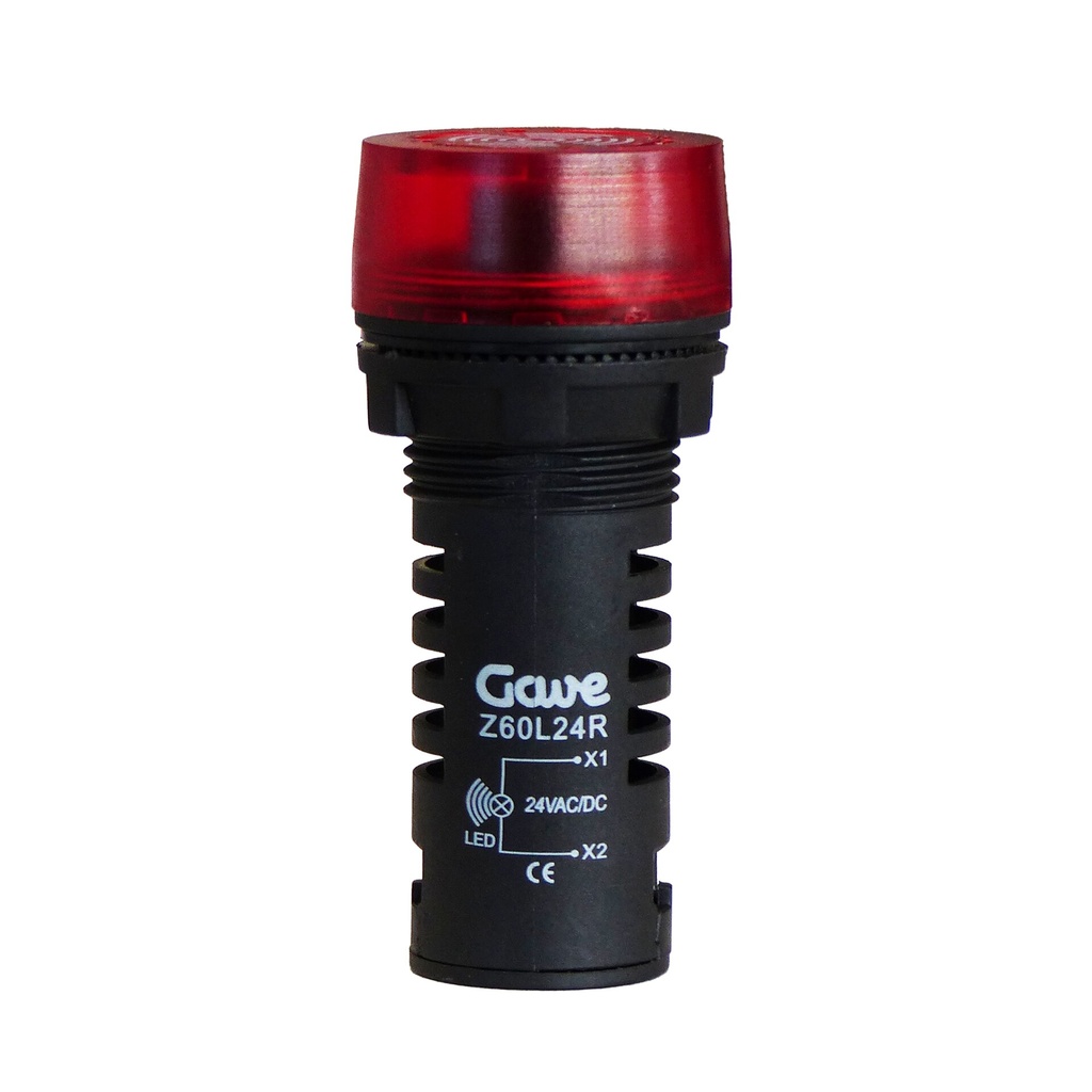 ZUMBADOR D.22MM  LUMINOSO INTERMITENTE  ROJO 24V