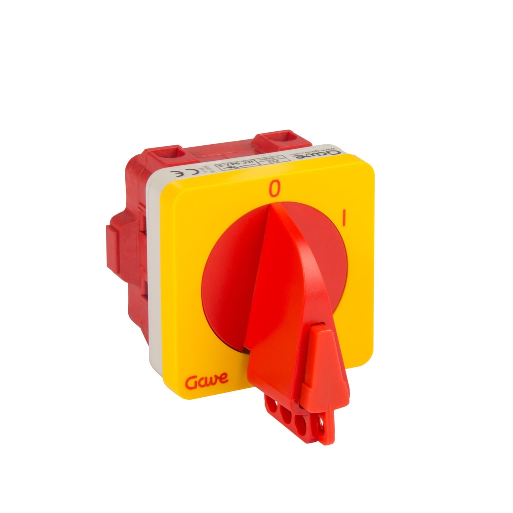 INTERRUPTOR 2P 25A.D0 ENCLAVABLE CANDADO ROJO/AMARILLO