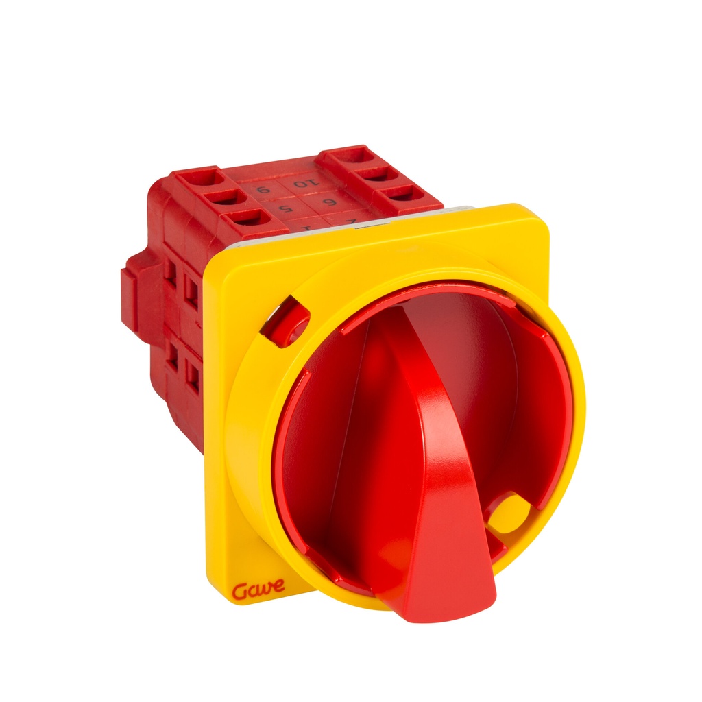 INTERRUPTOR 4P 32A D1 BLOQUEO CANDADO ROJO/AMARILLO + AUXILIAR SIMULTANEO 12A