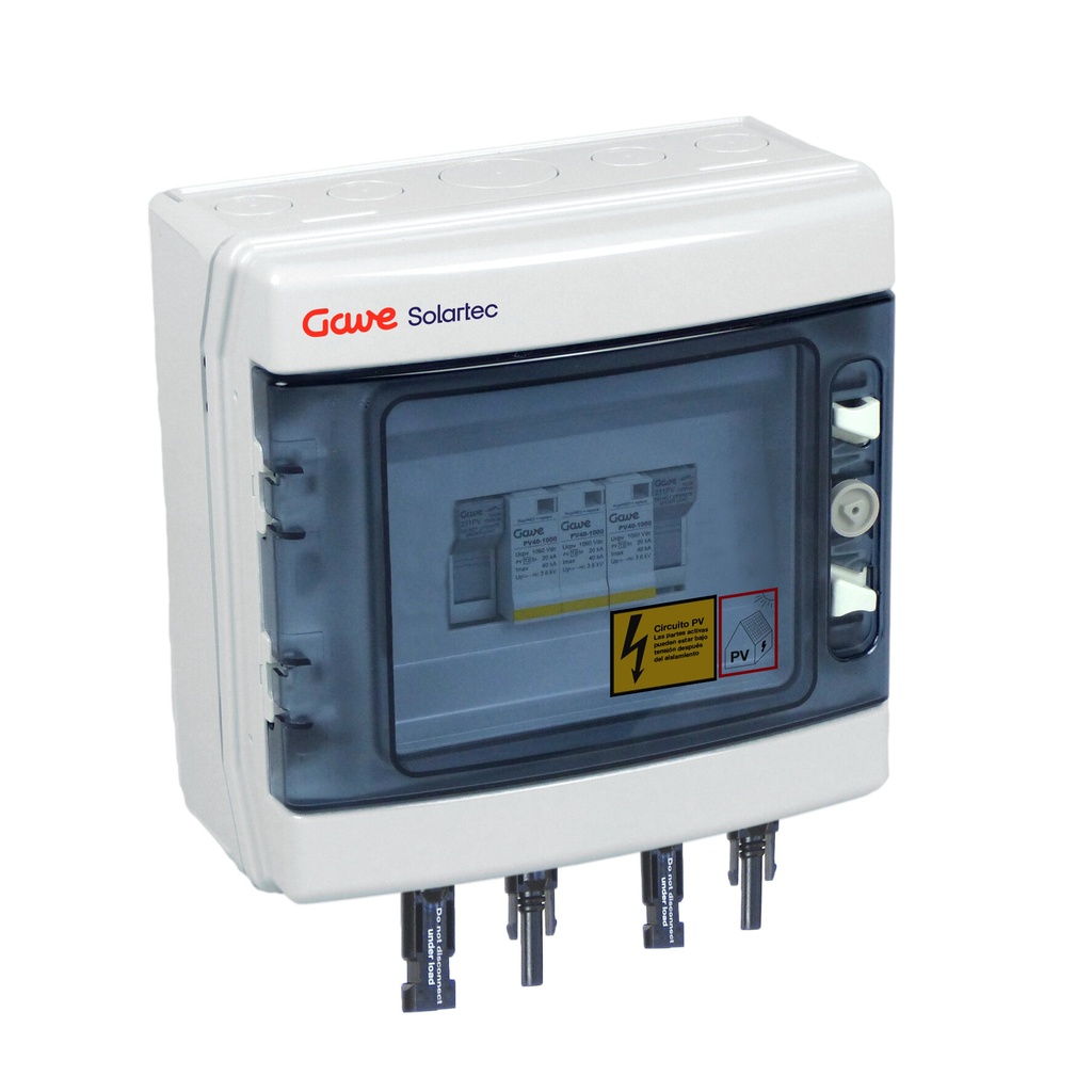 CAJA MODULAR CONEXIÓN MC4 - 1STR.FUS 12A - SIN SECCIONADOR + PROTECTOR SOBRETENSION II