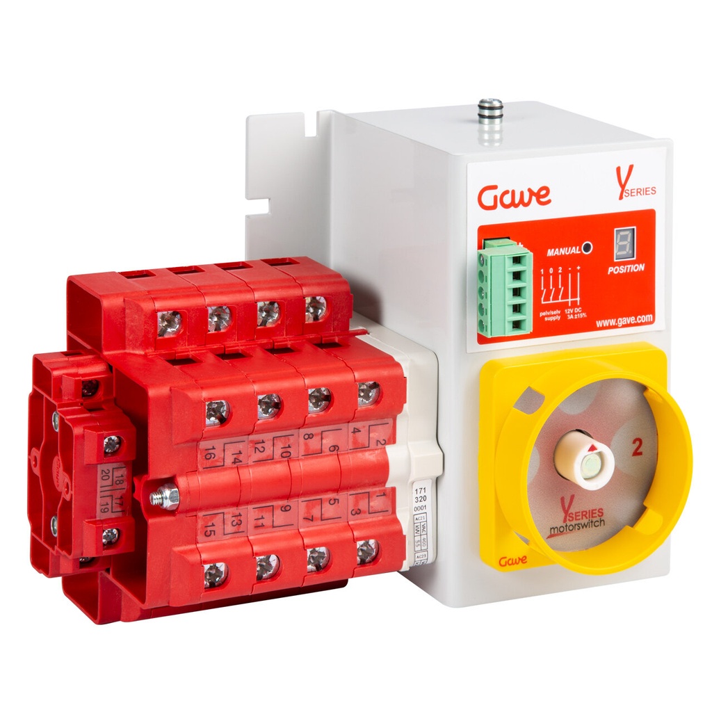 CONMUTADOR  MOTORIZADO ENTRADA INFERIOR 1-0-2 2P 200A. 12V DC