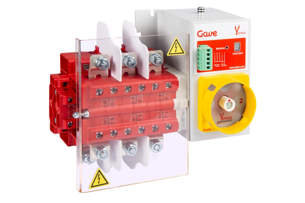 CONMUTADOR  MOTORIZADO ENTRADA SUPERIOR 1-0-2 3P 160A. 12V DC