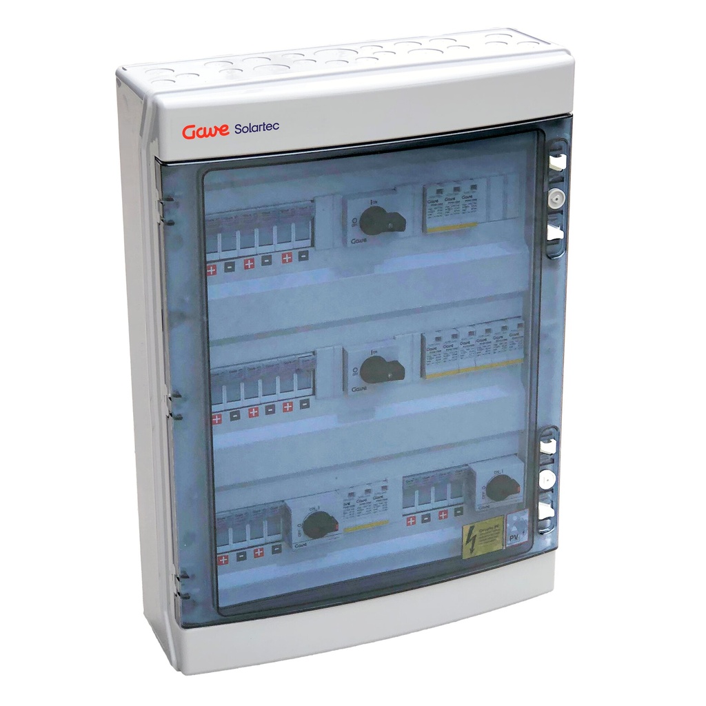 CAJA MODULAR CONEXIÓN PV 4MPPT - 3/3/2/2 STRINGS FUS 15A + PROTECTOR SOBRETENSION II GAVE