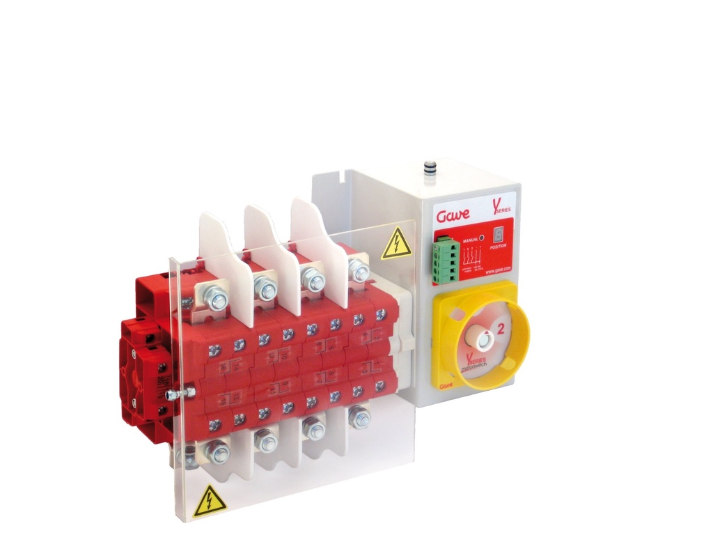 CONMUTADOR  MOTORIZADO ENTRADA SUPERIOR 1-0-2 4P 160A. 12V DC